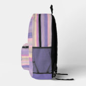 Custom Blush Roze Violet Paarse Waterverf Stripes Bedrukte Rugzak (Rechts)