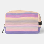 Custom Blush Roze Violet Paarse Waterverf Stripes Toilettasje (Achterkant)