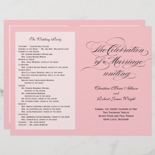 Custom_Blush Weddenprogramma (Voorkant / Achterkant)