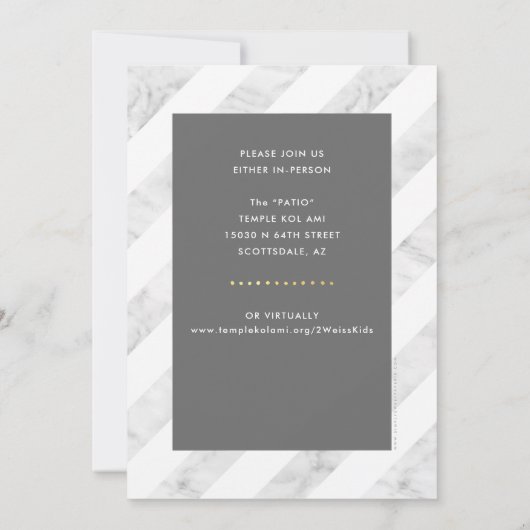 CUSTOM B'nai Mitzvah imitation Gold scriptnaam Kaart (Achterkant)