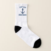 Custom boat captain socks with nautical anchor sokken (Rechts - buiten)