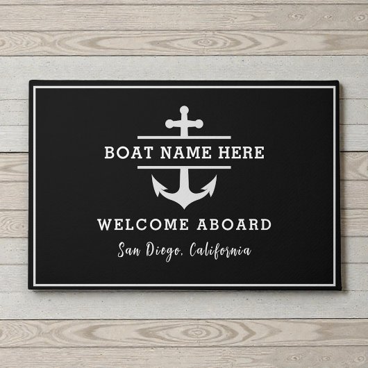 Custom Boat Name Anchor Nautical Welcome Deurmat