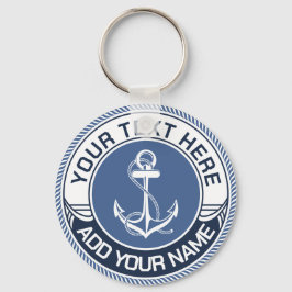 Custom Boat Name and Captain Nautical Anchor Sleutelhanger