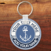 Custom Boat Name and Captain Nautical Anchor Sleutelhanger (Achterkant)