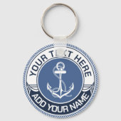 Custom Boat Name and Captain Nautical Anchor Sleutelhanger (Achterkant)