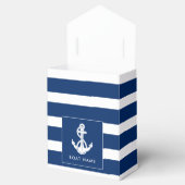 Custom Boat Name Nautical Anchor Coastal Wedding Bedankdoosjes (Geopend)