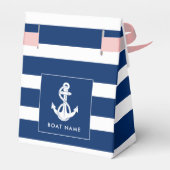 Custom Boat Name Nautical Anchor Coastal Wedding Bedankdoosjes (Achterkant)