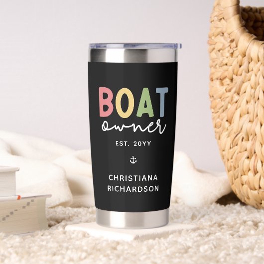 Custom Boat Owner set New Boat Owner Gift Geïsoleerde Drinkbeker (Woonkamer)