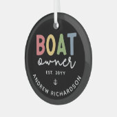 Custom Boat Owner set New Boat Owner Gift Glas Ornament (Voorkant links)