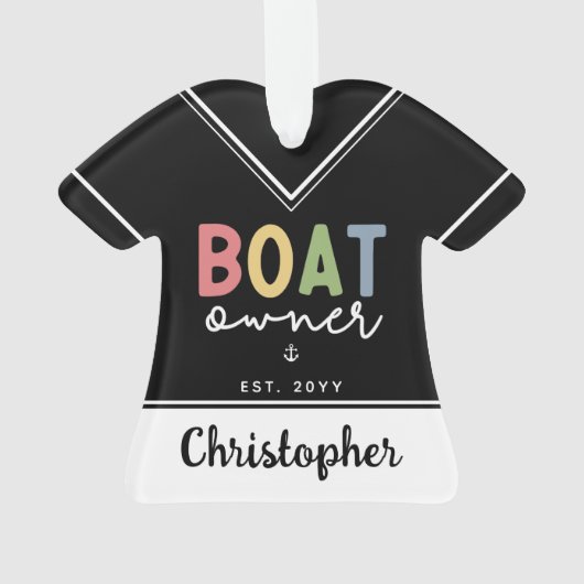 Custom Boat Owner set New Boat Owner Gift Ornament (achterkant)