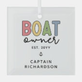 Custom Boat Owner set New Boat Owner Gifts Glas Ornament (Voorkant)