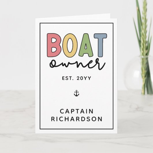 Custom Boat Owner set New Boat Owner Gifts Kaart (Voorkant)