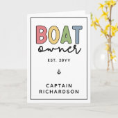 Custom Boat Owner set New Boat Owner Gifts Kaart (Gele Bloem)