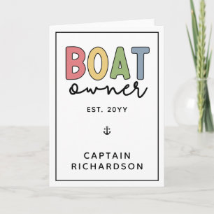 Custom Boat Owner set New Boat Owner Gifts Kaart