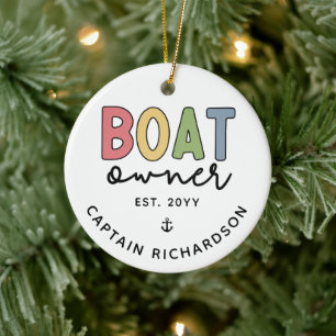 Custom Boat Owner set New Boat Owner Gifts Keramisch Ornament