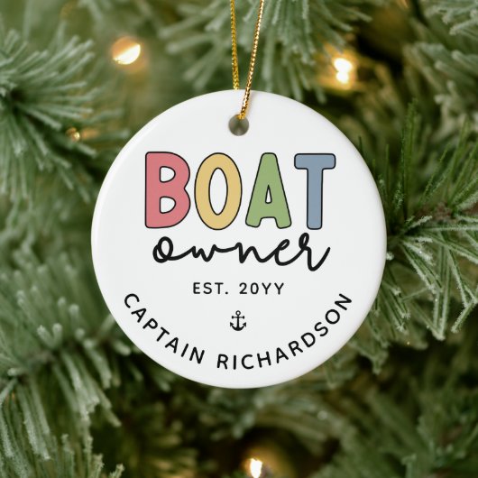 Custom Boat Owner set New Boat Owner Gifts Keramisch Ornament (Boom)