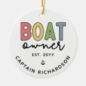 Custom Boat Owner set New Boat Owner Gifts Keramisch Ornament (Voorkant)