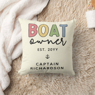 Custom Boat Owner set New Boat Owner Gifts Kussen