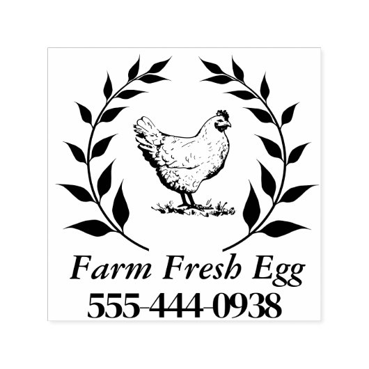 Custom Boerderij Fresh Egg Zelfinkt Ronde stempel (Design)