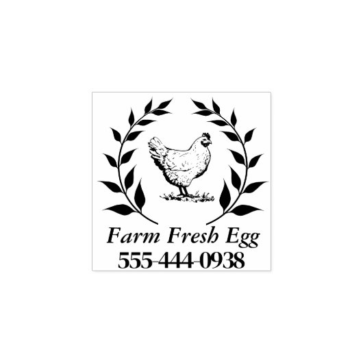 Custom Boerderij Fresh Egg Zelfinkt Ronde stempel (Afrduk)