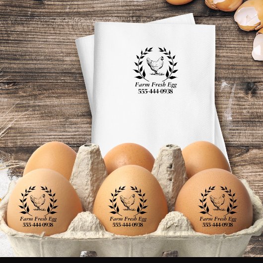 Custom Boerderij Fresh Egg Zelfinkt Ronde stempel