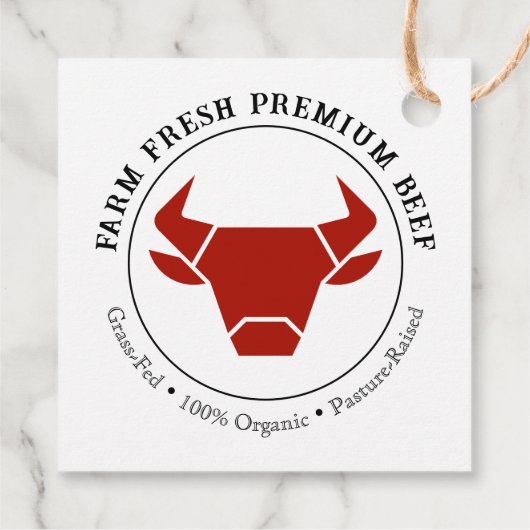 Custom Boerderij Fresh Premium Beef Business Label (Achterkant)