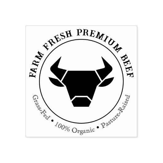 Custom Boerderij Fresh Premium Beef Organic Stamp Rubberstempel (Afrduk)