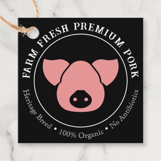 Custom Boerderij Fresh Premium Pork Business Label (Voorkant)