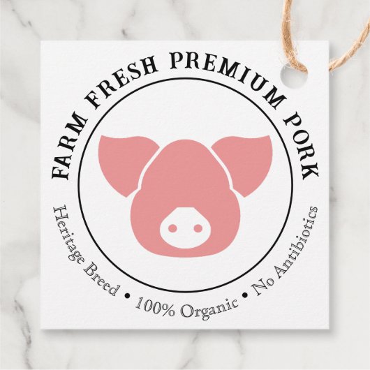 Custom Boerderij Fresh Premium Pork Business Label (Achterkant)