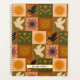Custom Bohemian Celestial Patchwork Mystical Planner