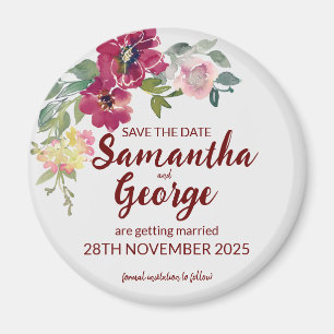 Custom Bohemian Floral Save the Date Magnets Magneet