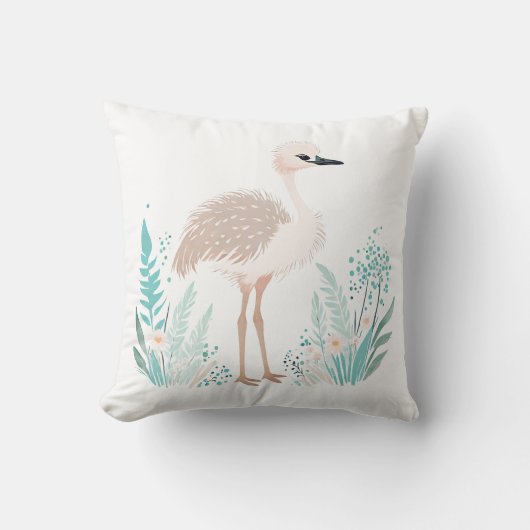 Custom Boho Baby Struisvogelkussen Pastel Groen Kussen (Voorkant)