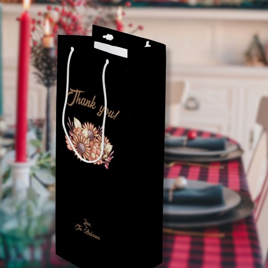 Custom Boho Bedankt! Wijn Cadeautas