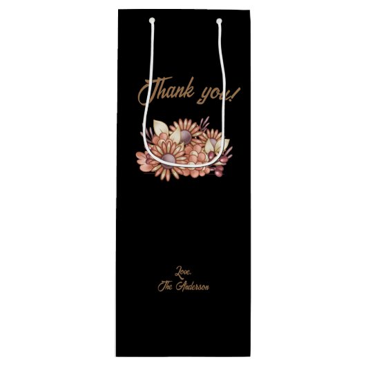 Custom Boho Bedankt! Wijn Cadeautas (Voorkant)