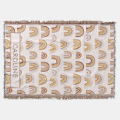 Custom Boho Desert Rainbow Arch Pattern Taupe Deken (Voorkant)