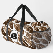 Custom Boho Feather Monogram Grote Duffel Bag Plunjezak (Rechterhoek)