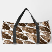 Custom Boho Feather Monogram Grote Duffel Bag Plunjezak (Achterkant)