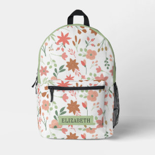 Custom Boho Florals Bloemen Terug naar School Bedrukte Rugzak