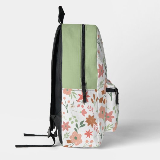 Custom Boho Florals Bloemen Terug naar School Bedrukte Rugzak (Links)