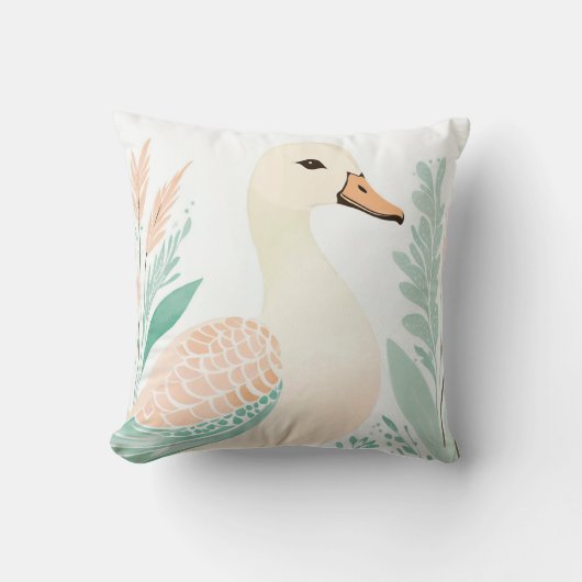 Custom Boho Goose Kussen Pastel Groen (Voorkant)