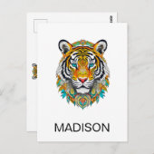 Custom Boho Hippie Floral Year of the Tiger  Briefkaart (Voorkant / Achterkant)