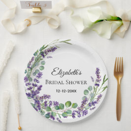 Custom Boho Lavender Eucalyptus Vrijgezellenfeest Papieren Bordje