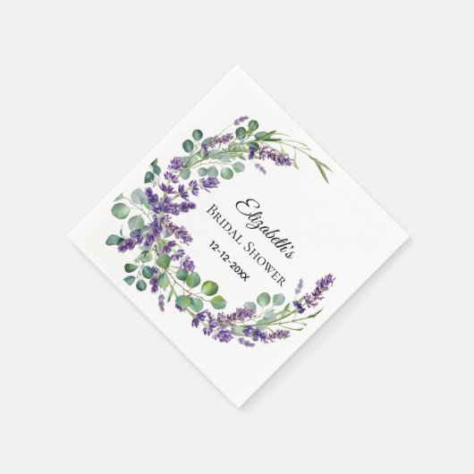 Custom Boho Lavender Eucalyptus Vrijgezellenfeest Servet (Hoek)