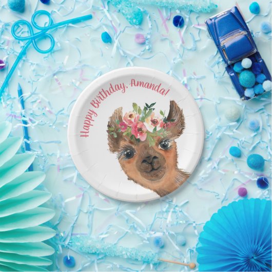 Custom Boho Llama Papieren Bordje (Feest)