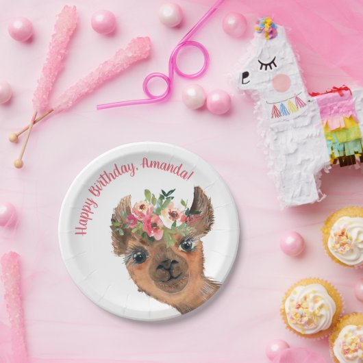 Custom Boho Llama Papieren Bordje (Feest)