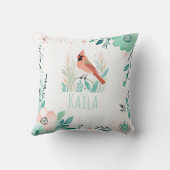 Custom Boho Northern Kardinaal Kussen Pastel Groen (Achterkant)