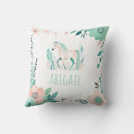 Custom Boho Paardenkussen Pastel Groen Kussen