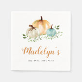 Custom Boho Pompoen Herfst Waterverf Vrijgezellenf Servet (Voorkant)