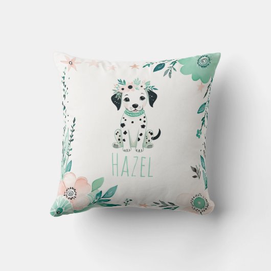 Custom Boho Schattige Dalmatisch Kussen Pastel Gro (Achterkant)