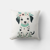 Custom Boho Schattige Dalmatisch Kussen Pastel Gro (Voorkant)